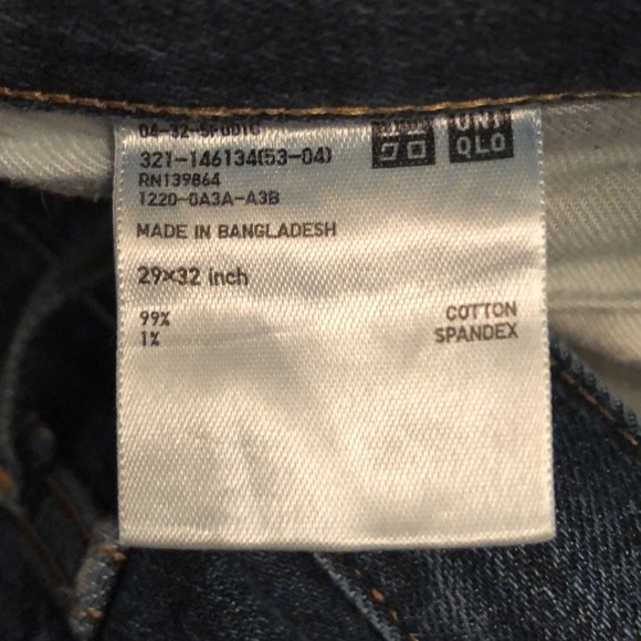 Mens Uniqlo cropped / distressed SELVEDGE DENIM jeans (29” x 27”), faded blue - Picture 11 of 12